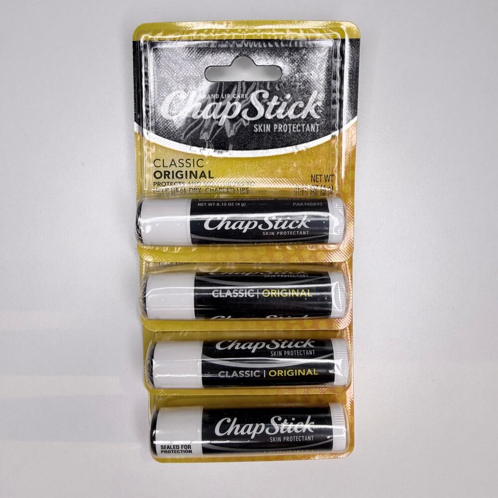 SET OF 4! — ChapStick Classic Original Lip Balm & Skin Protectant Tube — 0.15 oz